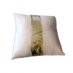 White Cushion With Gold Sequins<br/> Dimensions 350mmx350mm <br/> Reference #HE-02 <br/> Product #HE-02